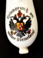 XIX. sz. Pocelán pipafejek, egyik katonai szolgálati emlék, kézzel festett. 10 cm