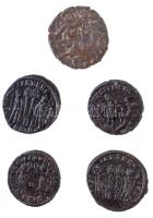 Római Birodalom 5db-os vegyes római rézpénz tétel a Kr. u. III-IV. századból T:2- 
Roman Empire 5pc...