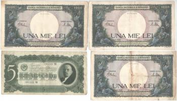 Vegyes 10db-os bankjegy tétel, közte Szovjetunió 1937. 3Ch + 5Ch (2x), Románia 1943. 1000L (3x) T:II...
