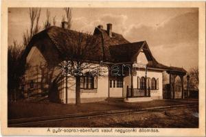 1932 Nagycenk-Hidegség, Győr-Sopron-Ebenfurti Vasút (GYSEV) vasútállomás + Győr-Sopron 58 mozgóposta