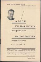 1932 Bruno Walter a Bécsi Filharmónia hangversenye. Prospektus 14p.