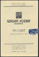 1935 Szigeti József hegedűestje. Hangverseny prospektus reklámokkal 16p.