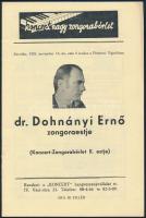 1935 dr. Dohnányi Ernő zongoraestélye. Hangverseny prospektus reklámokkal 12p.