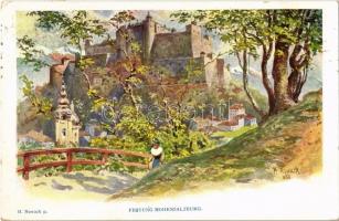 1915 Salzburg, Festung Hohensalzburg / castle, Künstlerpostkarte Kollektion Kerber Nr. 6. s: H. Nowack
