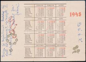 1948 BÚÉK kártyanaptár