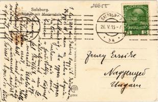 1915 Salzburg, Domplatz mit Mariensaule / square, church, Mary's Column (fl)