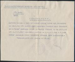 1925 a Hadtörténelmi Levéltár igazolása korábbi, ezüst vitézségi éremmel való kitüntetésekről