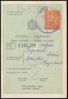 1930 Fényképes magyar útlevél, csehszlovák bejegyzésekkel