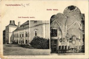 1915 Tapolyhanusfalva, Hanusfalva, Hanusovce nad Toplou; Gróf Dessewffy kastély, kastély belső. Kiadja Wohl Náthán / castle, interior + K.u.K. Landsturm-Arbeiter-Gruppen-Kommando Nr. V/1. Befestigungs Arbeiter Abteilung Nr. 13/1. Feldpost (EK)