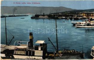 1912 Abbazia, Opatija; Il Porto colla / port, ships
