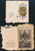 XIX sz. vége 2 db díszes (Mária) szentkép, 9x6 cm és 8x4 cm