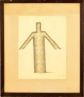 Bartha jelzéssel: Figura. Szén, papír, üvegezett keretben, 31×22 cm