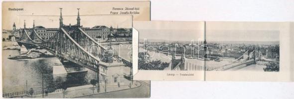 1916 Budapest, Ferenc József híd. leporello 8 képpel