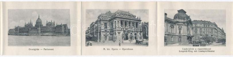 1916 Budapest, Ferenc József híd. leporello 8 képpel