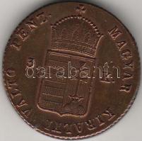 1849N.B. 3Kr  Szabadságharc-veret T:1/2 fűrésznyommal