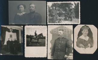 cca 1930-1940 Katonai életképek, 6 db fotó, egy részük hátulján feliratozva, különböző méretben
