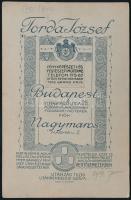 cca 1912 Katona egészalakos portréja, keményhátú fotó Torda József műterméből, 16,5×10,5 cm