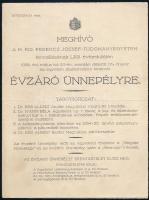 1935 Ferenc József Tudományegyetem évzáró meghívója