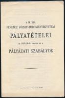 1935 Ferenc József Tudományegyetem pályázati szabályok
