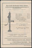 cca 1930 Eibel Gyula szivattyú és gépüzem két képes reklám nyomtatvány