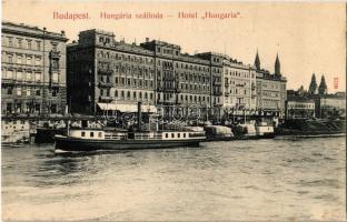 Budapest V. Hungária szálloda, gőzhajó, rakpart. Taussig A.