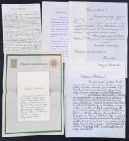 cca 1930 Légrády Ottóval kapcsolatos iratok: 3 neki írt levél, egy általa írt gépelt levél, egy ügyvédi meghatalmazás mint aláírásával