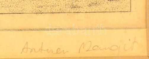 Artner Margit (1954- ): Madár barátok. Rézkarc, papír, jelzett, üvegezett keretben, 19×15 cm