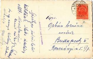 1943 Kovászna-fürdő, Baile Covasna; Fő tér, Székely kapu. Turul Foto, Hadnagy Bazár kiadása / main s...