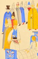 Pekáry István (1905-1981) Jelenet. Akvarell, papír, jelzés nélkül, Üvegezett keretben,. 14x19 cm