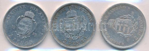 1935. 2P Ag "Pázmány" + 1935 2P Ag "Rákóczi" + 1936. 2P Ag "Liszt Ferenc&qu...