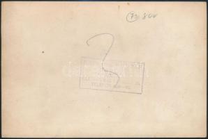 cca 1930 Társaság csoportképe, a háttérben irredenta Magyarország-térkép a falon, fotó Kaulich Rudol...