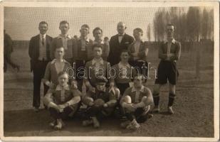 1925 Nyíregyháza, NYVSC (Nyíregyházi Vasutas Sport Club) labdarúgó játékosai, focisták / Hungarian football team. photo (ragasztónyom / gluemark)