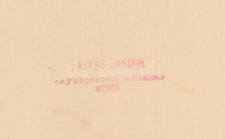 Idős katonatisztek civilben, csoportkép, fotó Farkas Sándor monori műterméből, kartonra ragasztva, p...