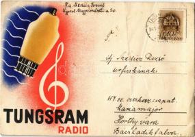 1941 Tungsram Radio reklámlapja / Hungarian radio advertisement postcard (fa)