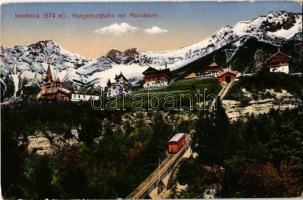 Innsbruck, Hungerburgbahn mit Mariabrunn / funicular railway, guesthouse (worn corners)