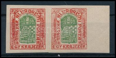 1918 Than Mór eredeti bélyegterve vágott levélzáró pár, ritka