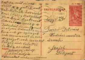 1943 Schvarcz Adolf zsidó KMSZ (közérdekű munkaszolgálatos) levele Turzó István fodrász mester úrnak a munkatáborból / WWII Letter of a Jewish labor serviceman from the labor camp. Judaica (EK)