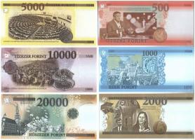 2018. "Soros pénz" 500 - 20.000Ft (6xklf) fantázia bankjegy T:I,I-