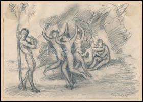Fáy Dezső (1888-1954): Vázlat rajz. Ceruza, papír, jelzett, 14×20 cm