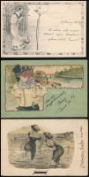 5 db RÉGI hosszúcímzéses motívumlap hölgyekkel / 5 pre-1902 motive postcards with ladies