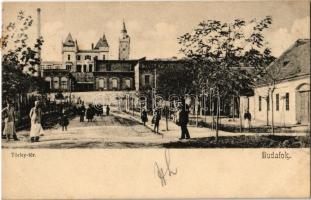 1904 Budapest XXII. Budafok, Törley tér a kastéllyal és pezsgőgyárral a háttérben