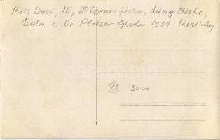 1931 Keszthely, szálló teniszpályája teniszező társasággal (KIss Duci, Dr. Gyenes Jóska, Laczy Böske...