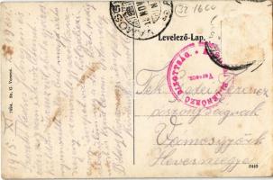 Versec, Vrsac; Városház utca, Győri Mór és G. Florian és társa üzlete, Hitelbank / town hall street,...