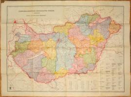 1935 Csonka-Magyarország közigazgatási térképe, 1:500.000, Bp., M. Kir. Térképészet, az egyik sarkán kis hiánnyal, hajtásnyomokkal, 78x107 cm