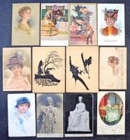 Több mint 260 db régi motívum, művész  és üdvözlőlap sok jobbal / More than 260 old tematic, artists...