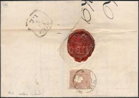 Ink stained 5kr + 2 x 10kr,  type II. , one of 10kr is damaged, on registered cover "WARASDIN&q...