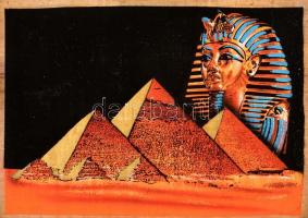 Modern egyiptomi szuvenír papiruszkép, 40×33 cm