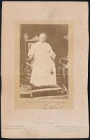1873 IX. Piusz pápa, fotó, feliratozva, kartonra ragasztva, 17×11 cm