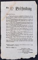 1811 Katonai körlevél a katonaszökevényekről. Bécs, 18811. aug. 24., német nyelven, foltos, kis lapszéli hiányokkal.