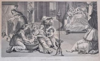 Vegyes egyházi témájú illusztráció, 3 db. Különféle nyomótechnikákkal, az egyiken szakadással, az eg...